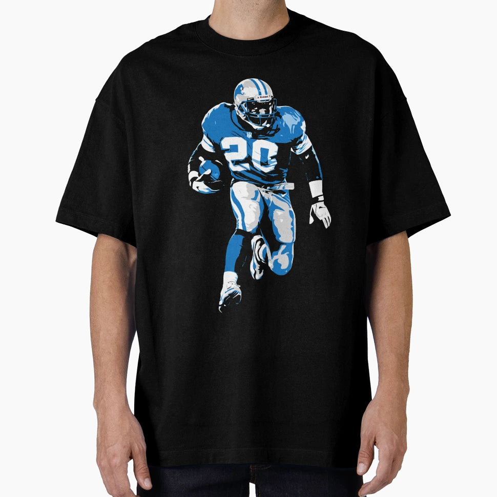 Barry Sanders Running Back Art T-Shirt - Graphic Print Unisex - T-Shirt, Sweatshirt, Hoodie