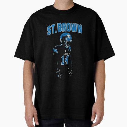 Amon Ra St Brown Detroit Lions Football T-Shirt - Trendy Graphic for Adults - T-Shirt, Sweatshirt, Hoodie