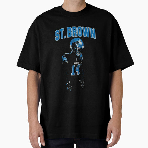 Amon Ra St Brown Detroit Lions Football T-Shirt - Trendy Graphic for Adults - T-Shirt, Sweatshirt, Hoodie