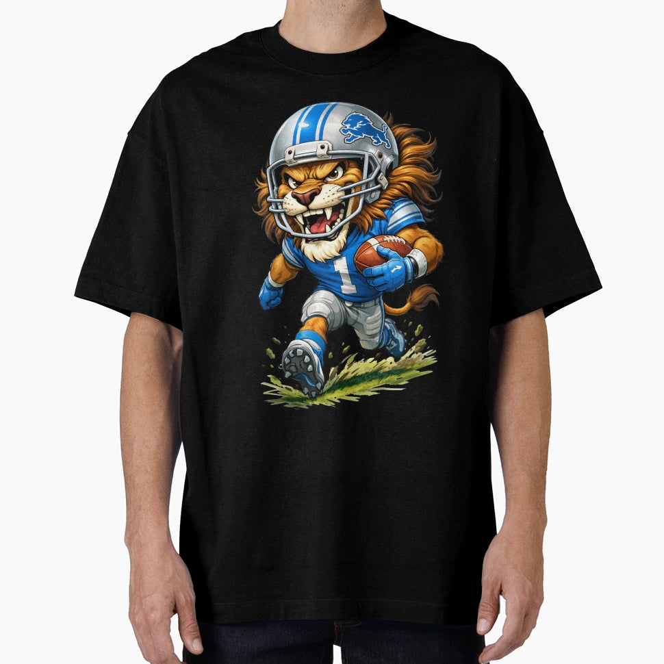 Lions Football Caricature T-Shirt - Streetwear Style Unisex - T-Shirt, Sweatshirt, Hoodie