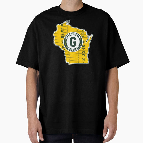 Map Wisconsin State Football T-Shirt - Minimalist Print Men Women - T-Shirt, Sweatshirt, Hoodie