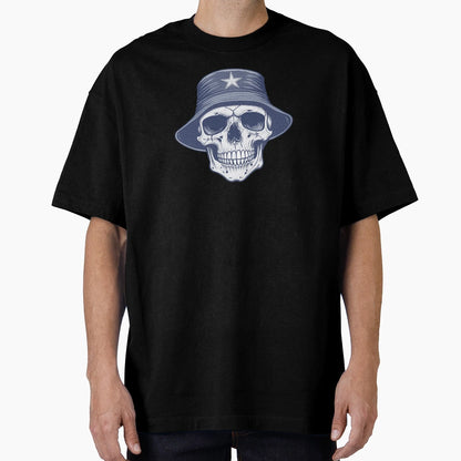 Bucket Hat Skull T-Shirt - Minimalist Print Men Women - T-Shirt, Sweatshirt, Hoodie