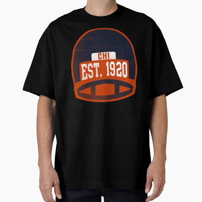 Chicago Throwback Football Helmet T-Shirt - Minimalist Print Men Women - T-Shirt, Sweatshirt, Hoodie