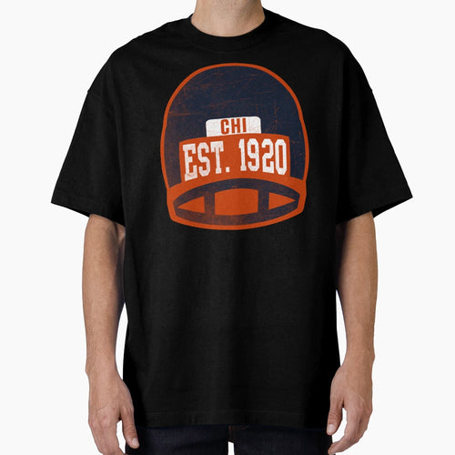 Chicago Throwback Football Helmet T-Shirt - Minimalist Print Men Women - T-Shirt, Sweatshirt, Hoodie