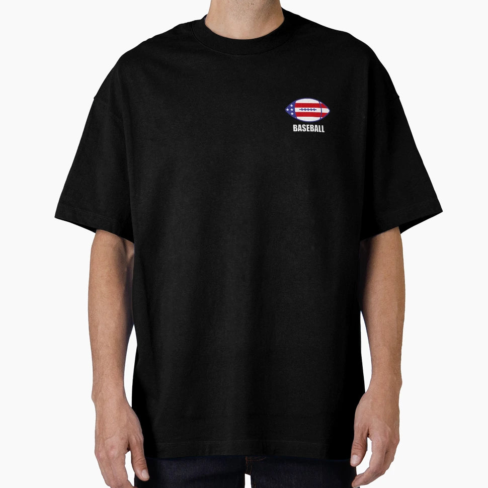 Usa Baseball Patriot America Flag T-Shirt - Novelty Apparel for Adults - T-Shirt, Sweatshirt, Hoodie