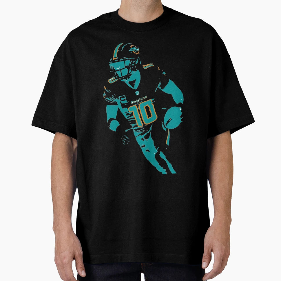 TH 10 Miami Football Stencil Tribute T-Shirt - Minimalist Print for Adults - T-Shirt, Sweatshirt, Hoodie