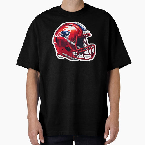 Pixel American Football Helmet Red T-Shirt - Graphic Print Unisex - T-Shirt, Sweatshirt, Hoodie