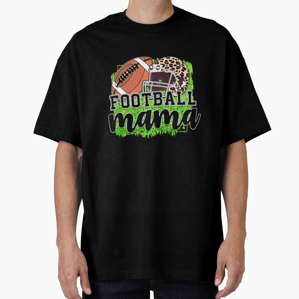 Football Mama Green T-Shirt - Trendy Graphic for Adults - T-Shirt, Sweatshirt, Hoodie
