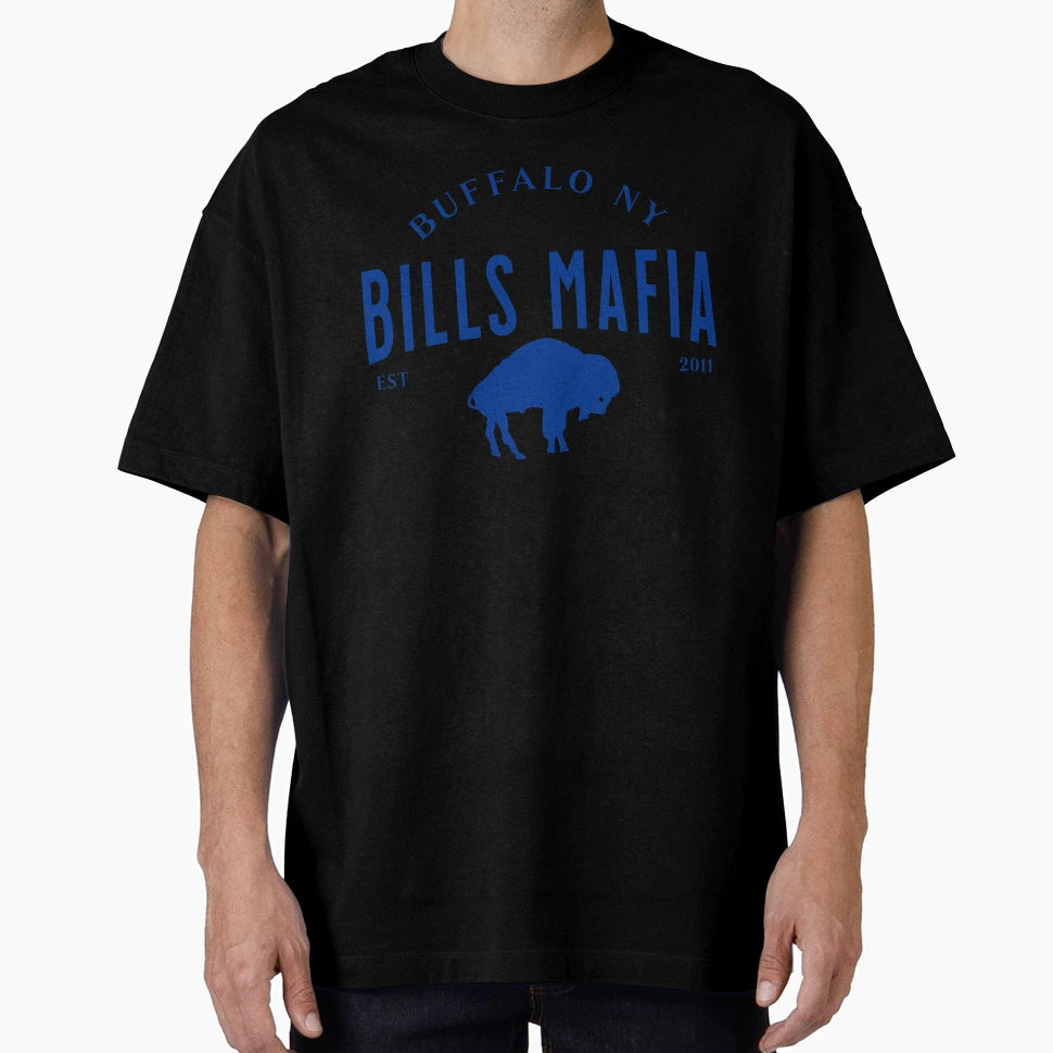 Bills Mafia Standing Buffalo Blue T-Shirt - Custom Art Print for Adults - T-Shirt, Sweatshirt, Hoodie