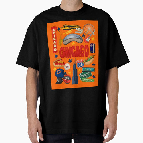 Chicago Icons T-Shirt - Streetwear Style for Adults - T-Shirt, Sweatshirt, Hoodie