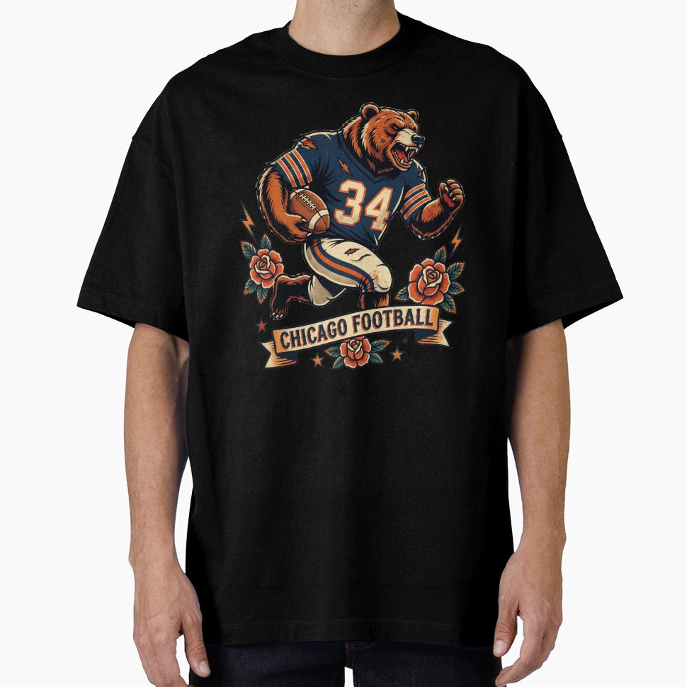 Da Bears Chicago Football T-Shirt - Streetwear Style for Adults - T-Shirt, Sweatshirt, Hoodie