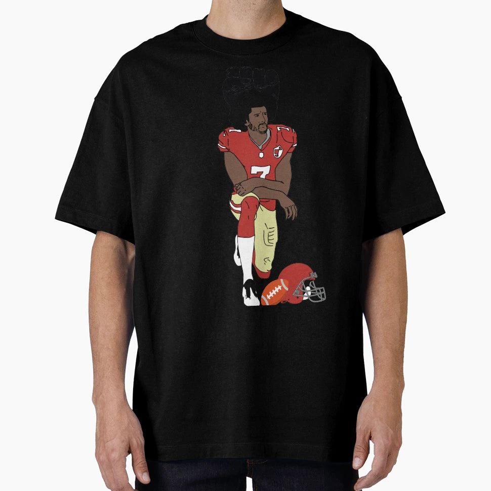Colin Kaepernick Kneeling T-Shirt - Novelty Apparel for Adults - T-Shirt, Sweatshirt, Hoodie