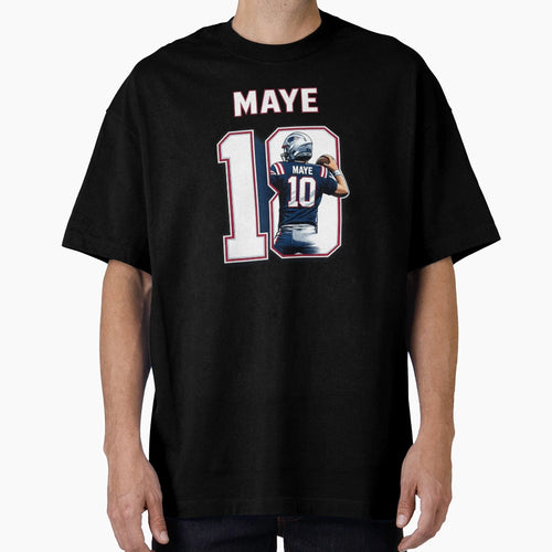 Drake Maye Bold Patriots Number 10 T-Shirt - Aesthetic Graphic for Adults - T-Shirt, Sweatshirt, Hoodie