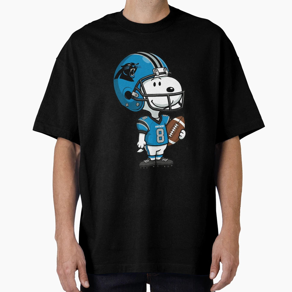 Snoopy Holding Football Carolina Jersey T-Shirt - Unique Graphic Unisex - T-Shirt, Sweatshirt, Hoodie