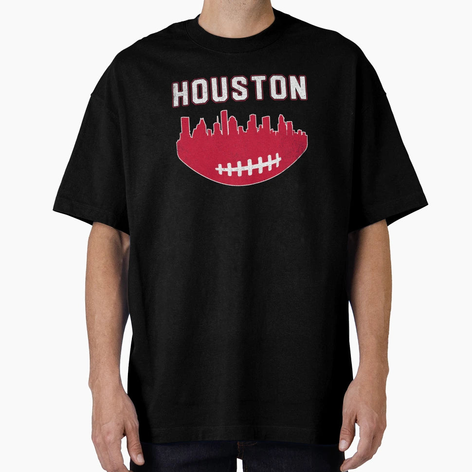 Houston Football City Skyline T-Shirt - Novelty Apparel Unisex - T-Shirt, Sweatshirt, Hoodie