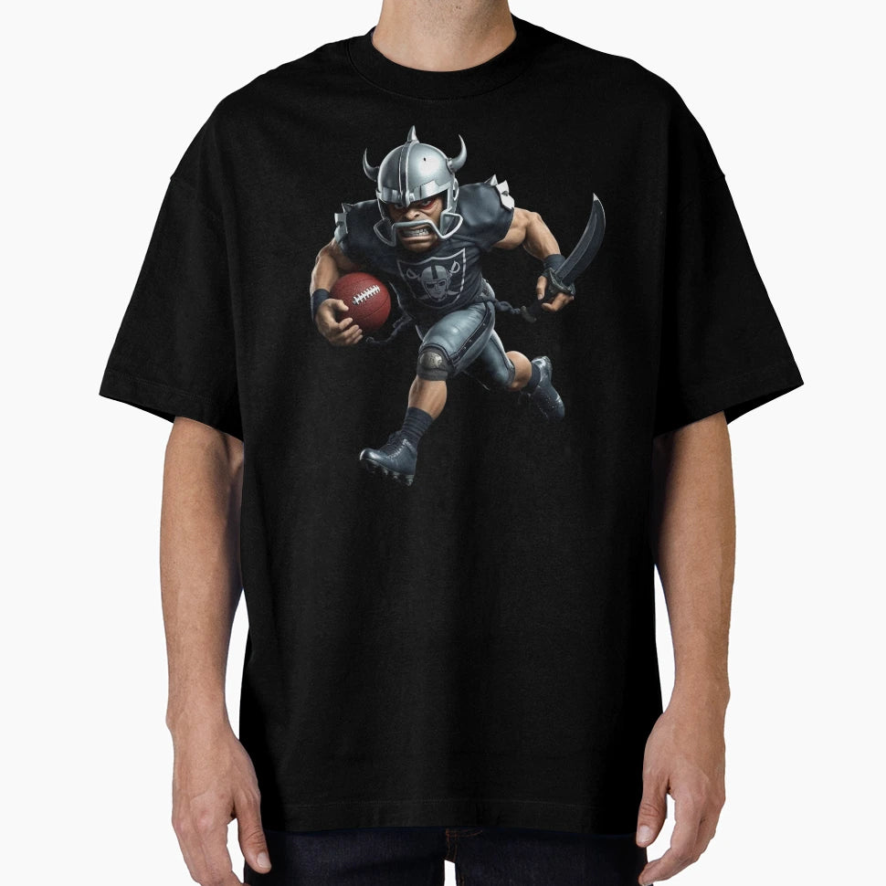 Raiders Warrior Football T-Shirt - Aesthetic Graphic for Adults - T-Shirt, Sweatshirt, Hoodie