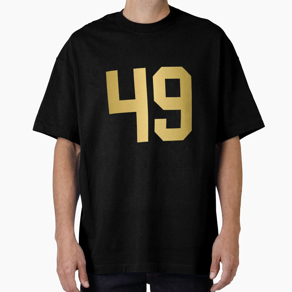 Golden Number 49 Sports Numbers T-Shirt - Aesthetic Graphic Unisex - T-Shirt, Sweatshirt, Hoodie