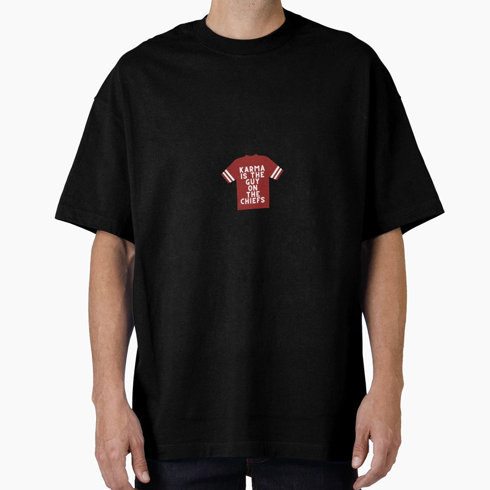 Karma Is Guy Chiefs T-Shirt - Novelty Apparel for Adults - T-Shirt, Sweatshirt, Hoodie