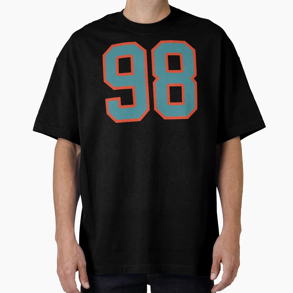 98 Number Aqua Orange Lucky Sports T-Shirt - Streetwear Style for Adults - T-Shirt, Sweatshirt, Hoodie
