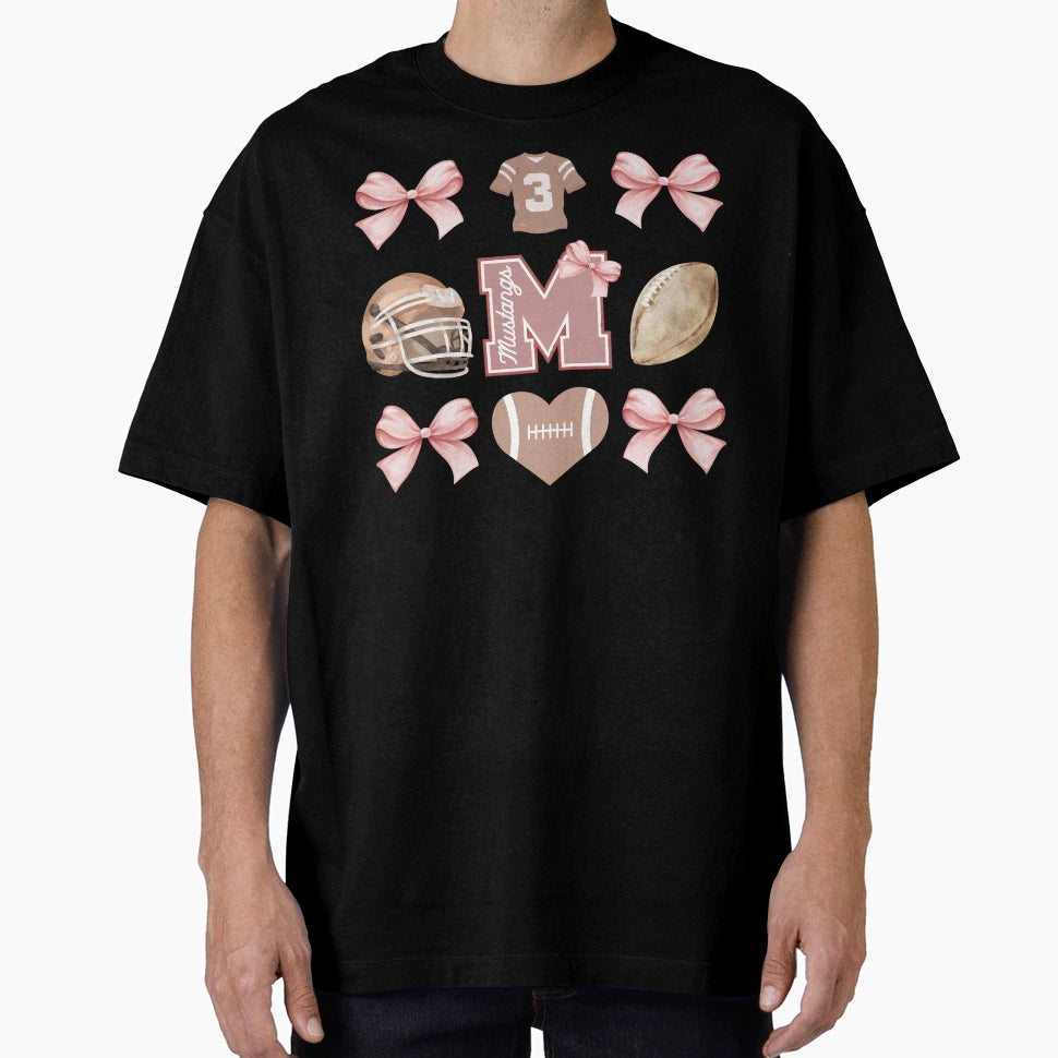 Mustang Football Cutesy T-Shirt - Streetwear Style Men Women - T-Shirt, Sweatshirt, Hoodie