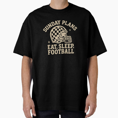 Sunday Plans Eat Sleep Football T-Shirt - Custom Art Print Men Women - T-Shirt, Sweatshirt, Hoodie