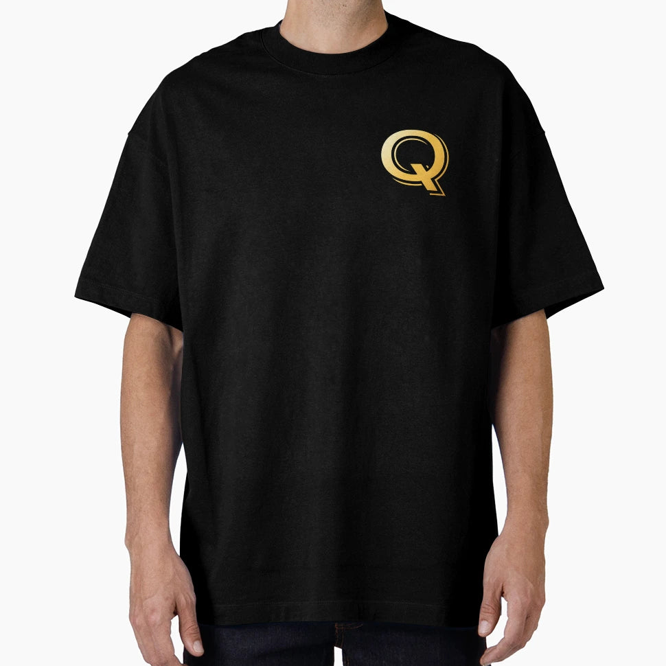 Gold Monogram Initial Letter Q T-Shirt - Trendy Graphic for Adults - T-Shirt, Sweatshirt, Hoodie