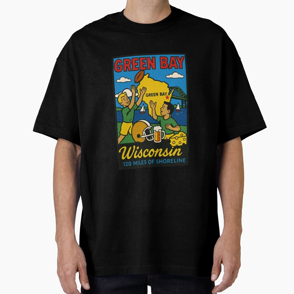 Green Bay Wisconsin Decal T-Shirt - Trendy Graphic Unisex - T-Shirt, Sweatshirt, Hoodie
