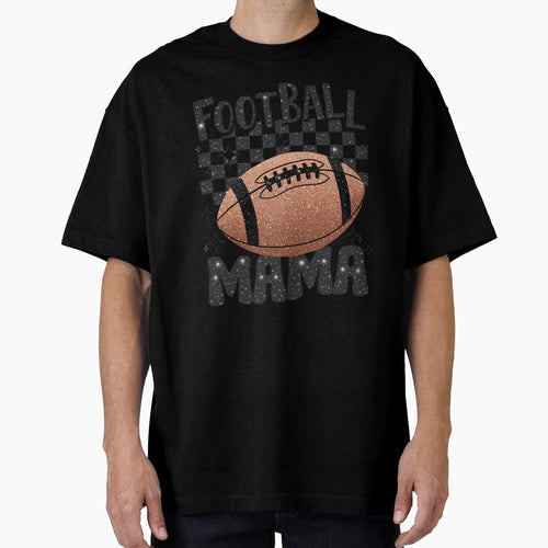 Football Mama Glitter T-Shirt - Trendy Graphic Unisex - T-Shirt, Sweatshirt, Hoodie