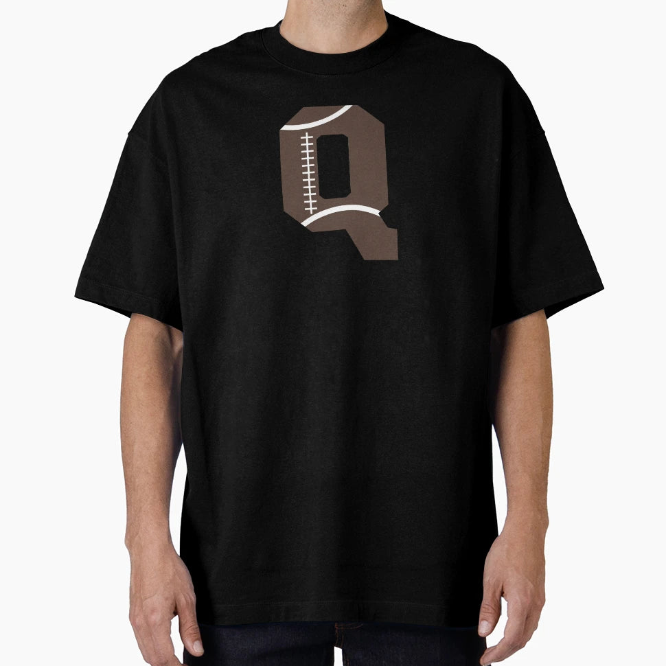 Personalized Football Initial Q T-Shirt - Graphic Print Unisex - T-Shirt, Sweatshirt, Hoodie