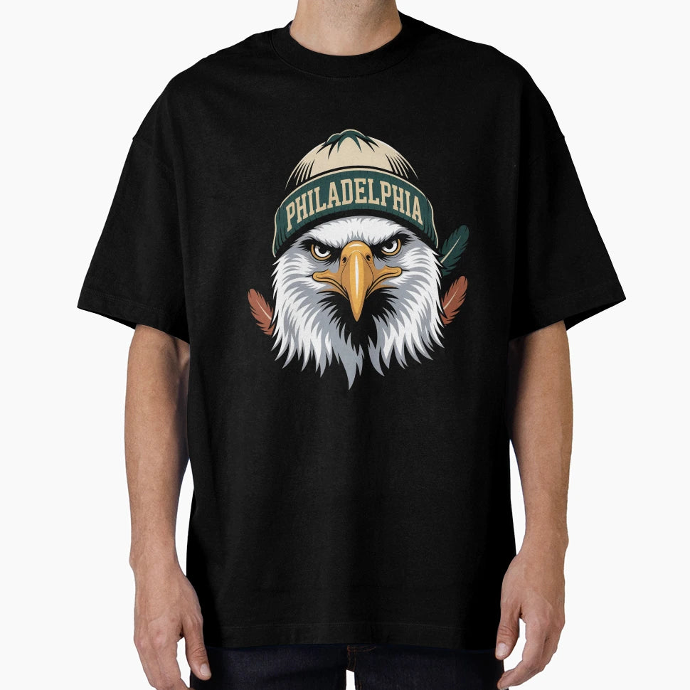Philadelphia Eagle Winter Beanie Art T-Shirt - Minimalist Print Men Women - T-Shirt, Sweatshirt, Hoodie