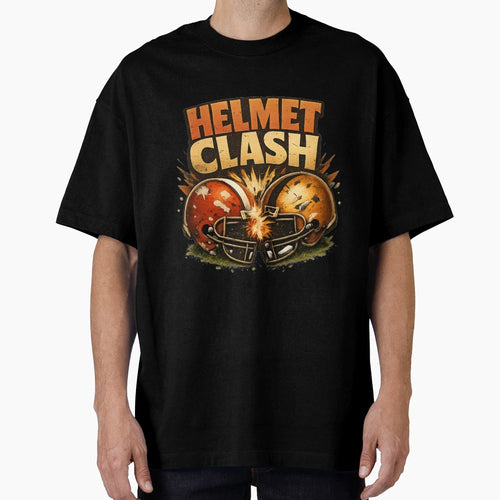 Helmet Clash Football T-Shirt - Trendy Graphic Men Women - T-Shirt, Sweatshirt, Hoodie