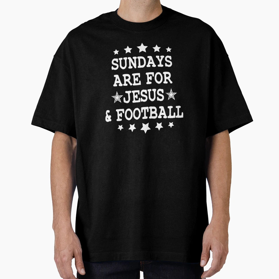 American Sundays Are Jesus And Football T-Shirt - Graphic Print for Adults - T-Shirt, Sweatshirt, Hoodie