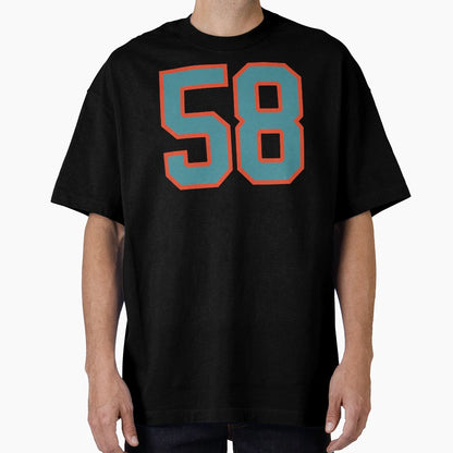 58 Number Aqua Orange Lucky Sports T-Shirt - Aesthetic Graphic Men Women - T-Shirt, Sweatshirt, Hoodie