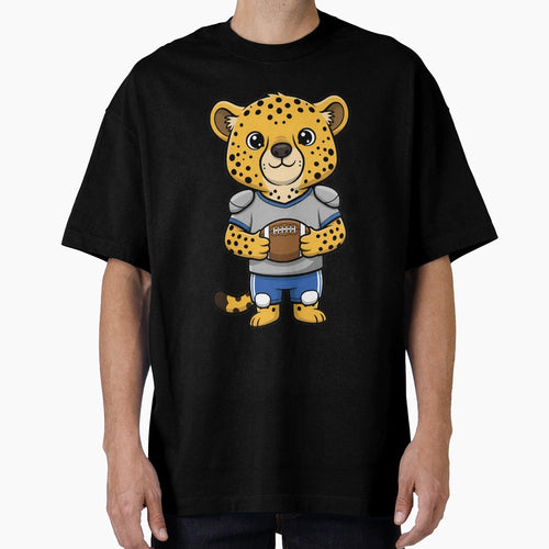 Cheetah Football Player Cartoon T-Shirt - Streetwear Style Unisex - T-Shirt, Sweatshirt, Hoodie