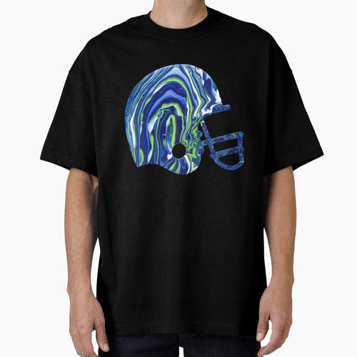 Seahawk Color Football Helmet Paint Pour T-Shirt - Trendy Graphic Unisex - T-Shirt, Sweatshirt, Hoodie