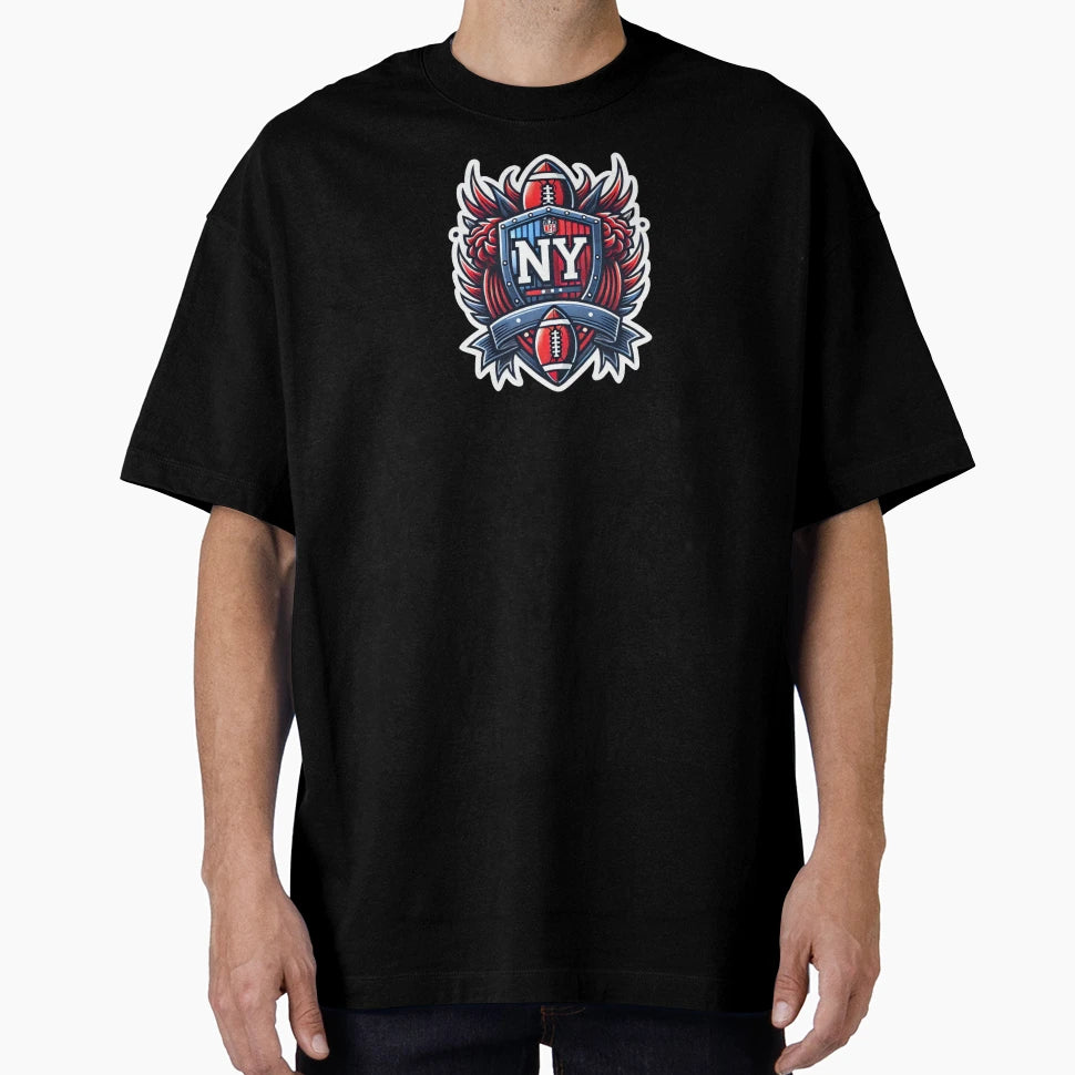 Ny Giants Shield Crest T-Shirt - Custom Art Print Men Women - T-Shirt, Sweatshirt, Hoodie