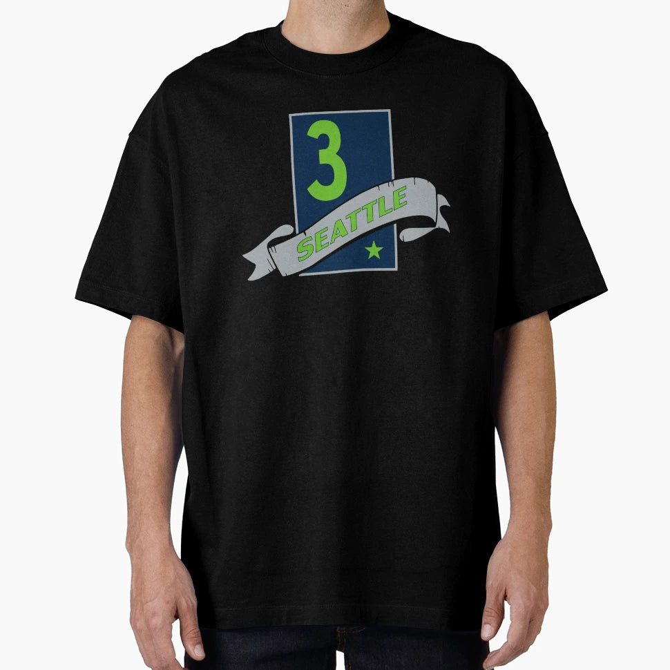 Seattle 3 Banner Emblem T-Shirt - Graphic Print Unisex - T-Shirt, Sweatshirt, Hoodie