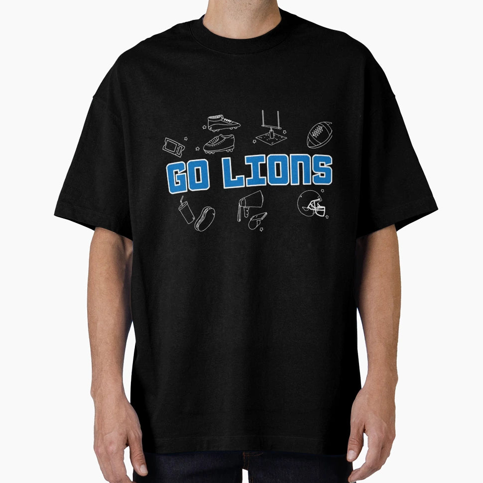 Football Detroit Lions T-Shirt - Custom Art Print Unisex - T-Shirt, Sweatshirt, Hoodie