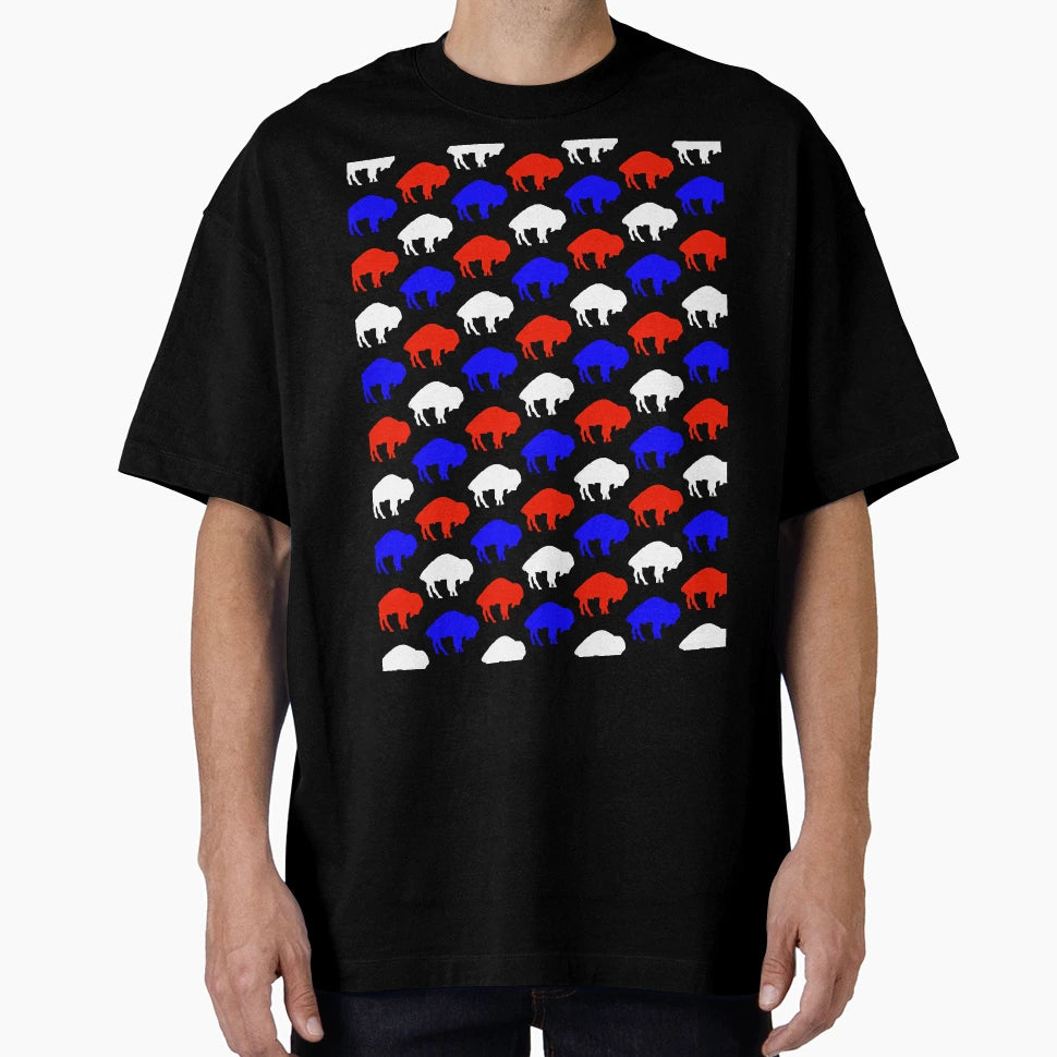Standing Buffalo Pattern T-Shirt - Casual Everyday Wear Men Women - T-Shirt, Sweatshirt, Hoodie