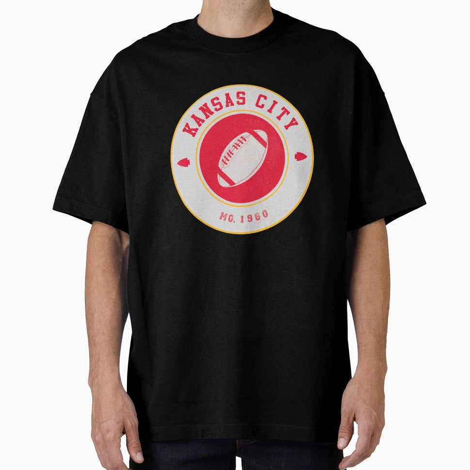 Kansas City Football Logo White T-Shirt - Trendy Graphic for Adults - T-Shirt, Sweatshirt, Hoodie