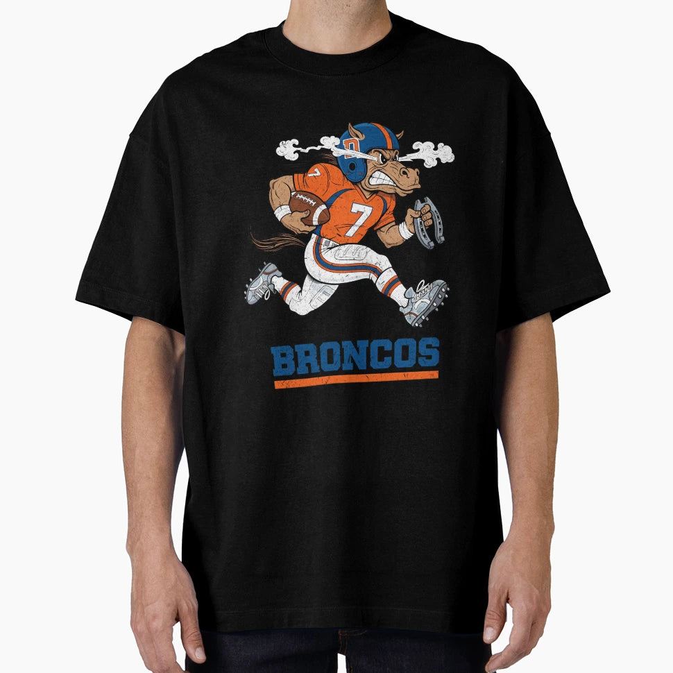 Denver Broncos Football Cartoon T-Shirt - Fun Novelty Design Men Women - T-Shirt, Sweatshirt, Hoodie