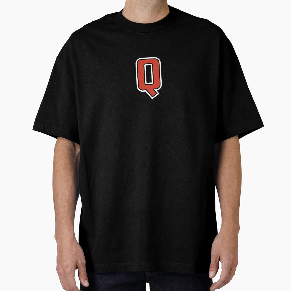 Letter Q Initial Q Varsity Red T-Shirt - Minimalist Print Men Women - T-Shirt, Sweatshirt, Hoodie