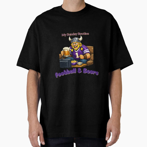 Minnesota Vikings Sunday Routine T-Shirt - Custom Art Print Unisex - T-Shirt, Sweatshirt, Hoodie