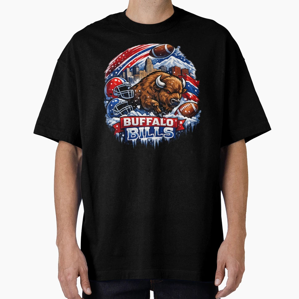 Buffalo Bills Football Bison Nfl Fan T-Shirt - Custom Art Print for Adults - T-Shirt, Sweatshirt, Hoodie