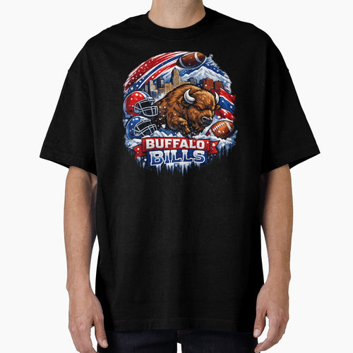 Buffalo Bills Football Bison Nfl Fan T-Shirt - Custom Art Print for Adults - T-Shirt, Sweatshirt, Hoodie