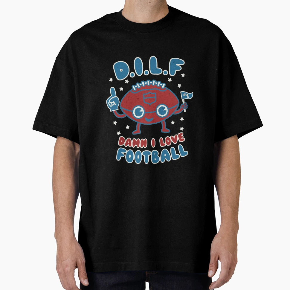 Damn I Love Football Milf Football T-Shirt - Custom Art Print for Adults - T-Shirt, Sweatshirt, Hoodie