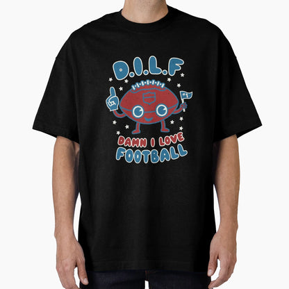 Damn I Love Football Milf Football T-Shirt - Custom Art Print for Adults - T-Shirt, Sweatshirt, Hoodie