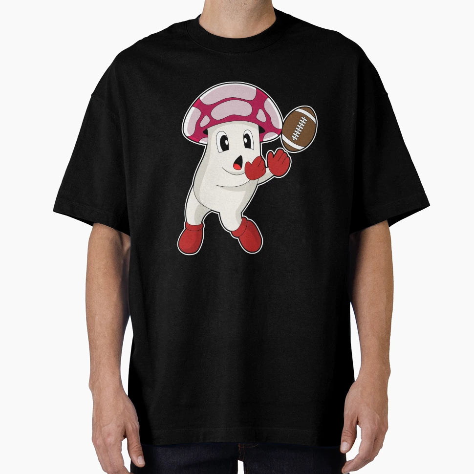 Mushroom American Football Sports T-Shirt - Casual Everyday Wear Men Women - T-Shirt, Sweatshirt, Hoodie