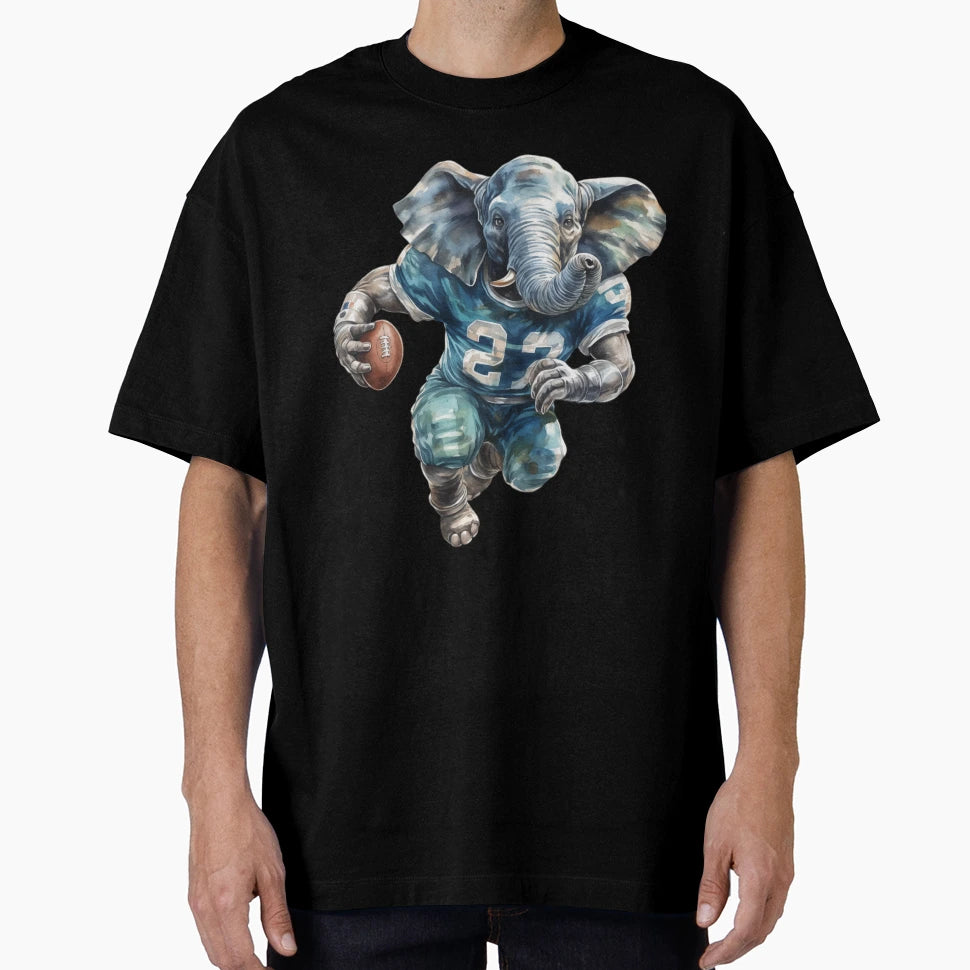Elephant As American Football Player T-Shirt - Casual Everyday Wear Unisex - T-Shirt, Sweatshirt, Hoodie