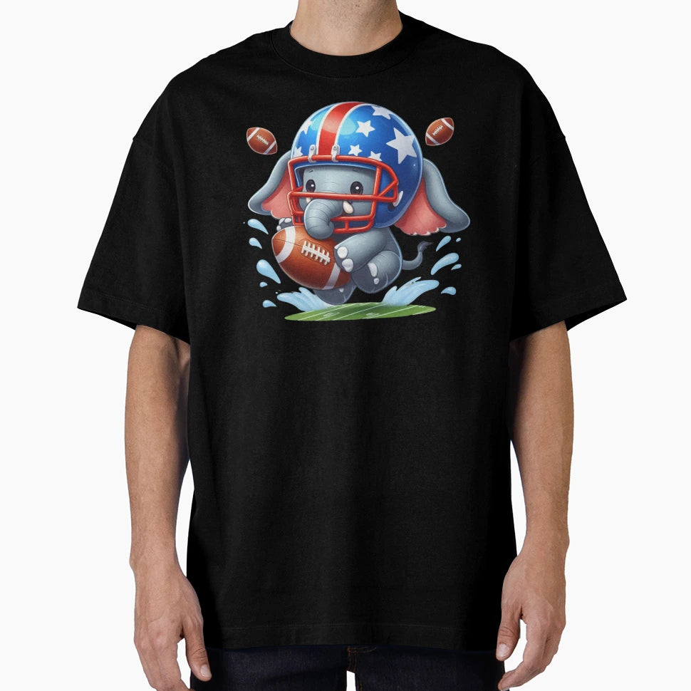 Football Elephant T-Shirt - Aesthetic Graphic Men Women - T-Shirt, Sweatshirt, Hoodie